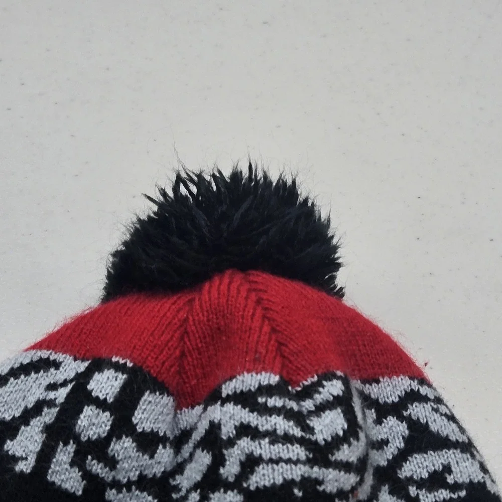 Jordan Boys Beanie YOUTH Red Pom Logo Jumpman Foldover Knit